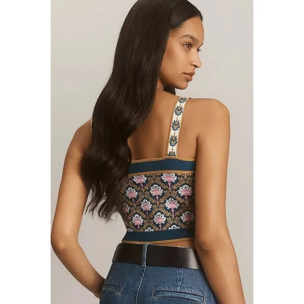 NWT Size XS - Anthropologie  Maeve Square-Neck Crop Sweater Tank (NWT US$ 88) - Picture 3 of 12